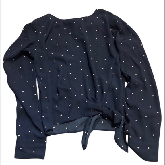 Heart print blouse tie side - Picture 1 of 4